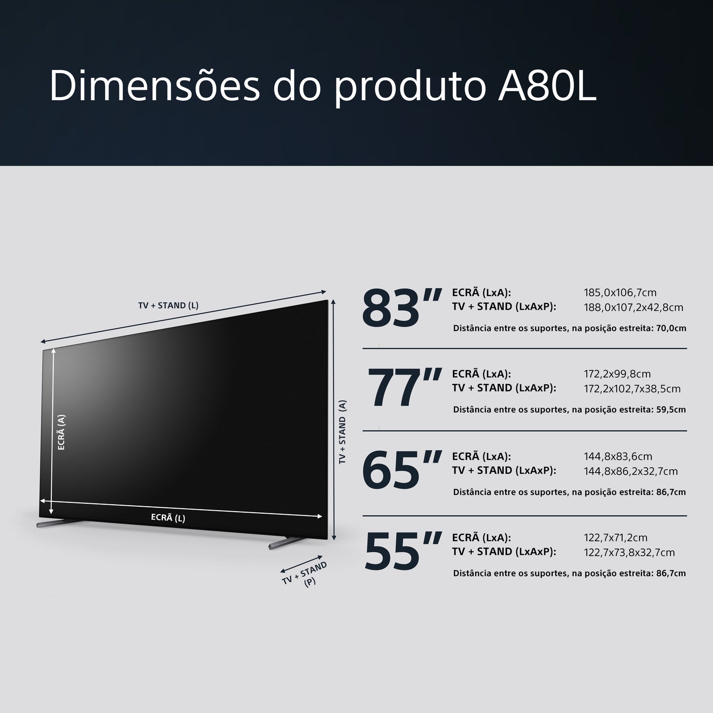 TV Sony 65" BRAVIA OLED 65A80L
