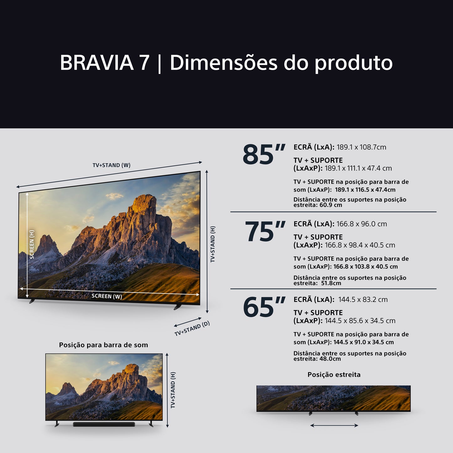 TV Sony 85" BRAVIA 7 Mini LED 85XR70