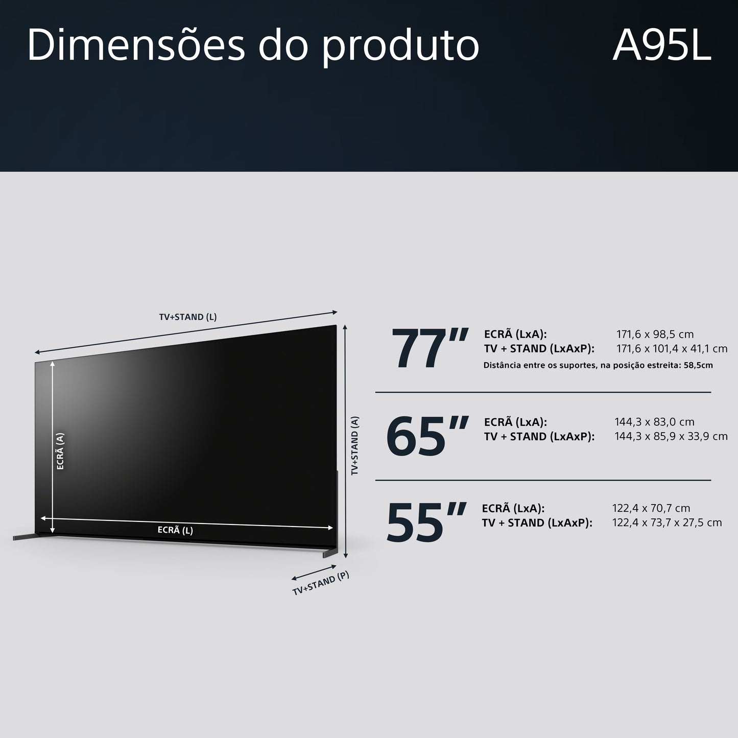 TV Sony 55" BRAVIA QD-OLED 55A95L