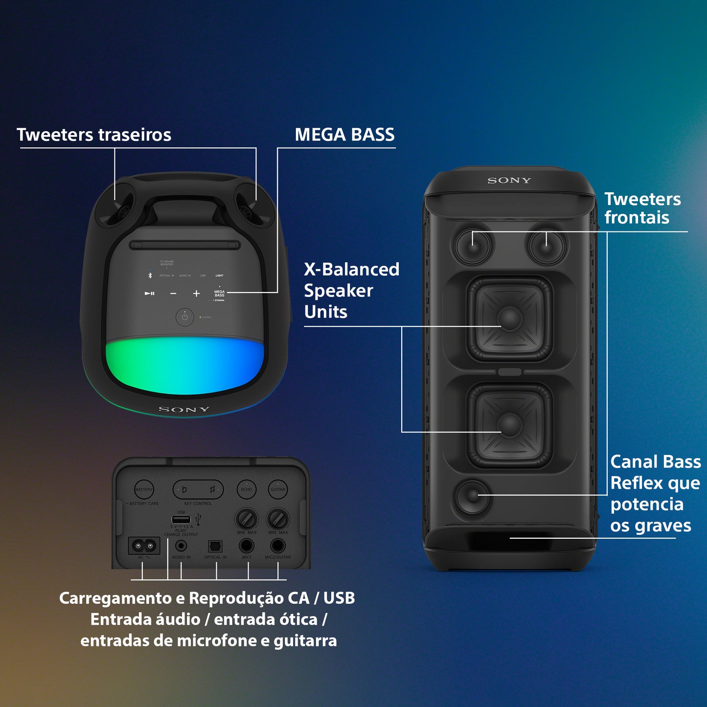 Coluna sem fios Sony SRS-XV800